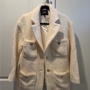 Maje Guiliette Belted Tweed Coat